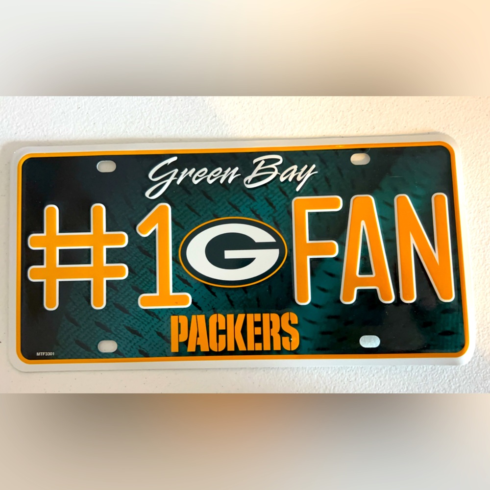 Green Bay Packers #1 fan metal license plate sign